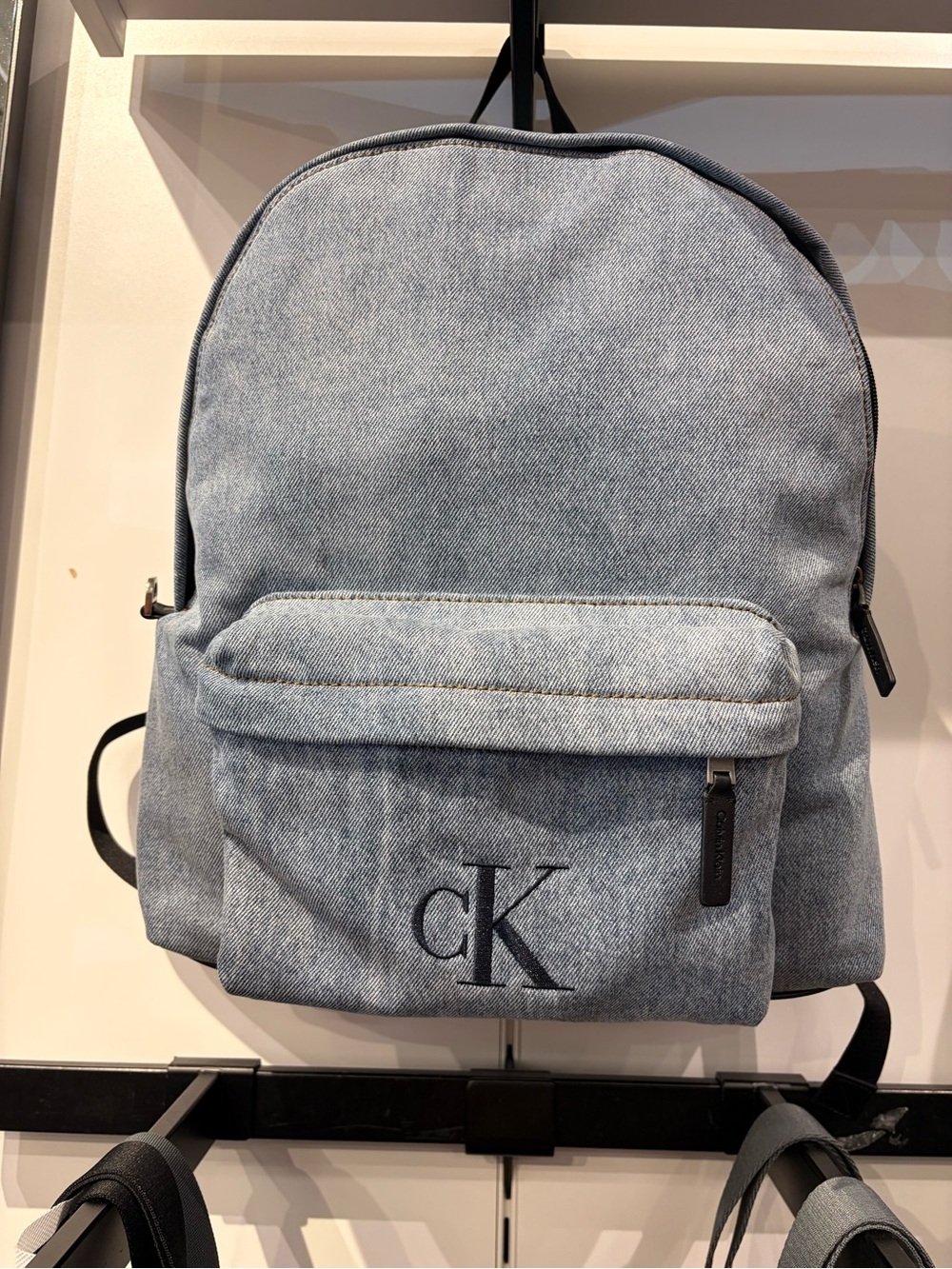 Calvin Klein Light Blue Denim Logo Backpack new with tag. Large logo